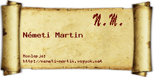 Németi Martin névjegykártya